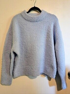 Free Assembly Women’s Baby Blue Fuzzy Sparkle Sweater XXL 20